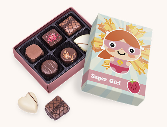 Einzigartige Merkmale des Pralinen-Sets für das Super-Mädchen