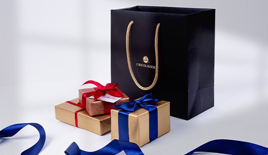 Dekorative Geschenkverpackung aus Schokolade